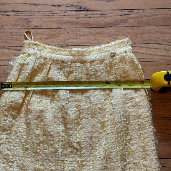 Chanel Women Yellow Skirt Set Cropped Boxy Jacket Jackie Neckline FR 36 US 4 - Picture 13 of 15